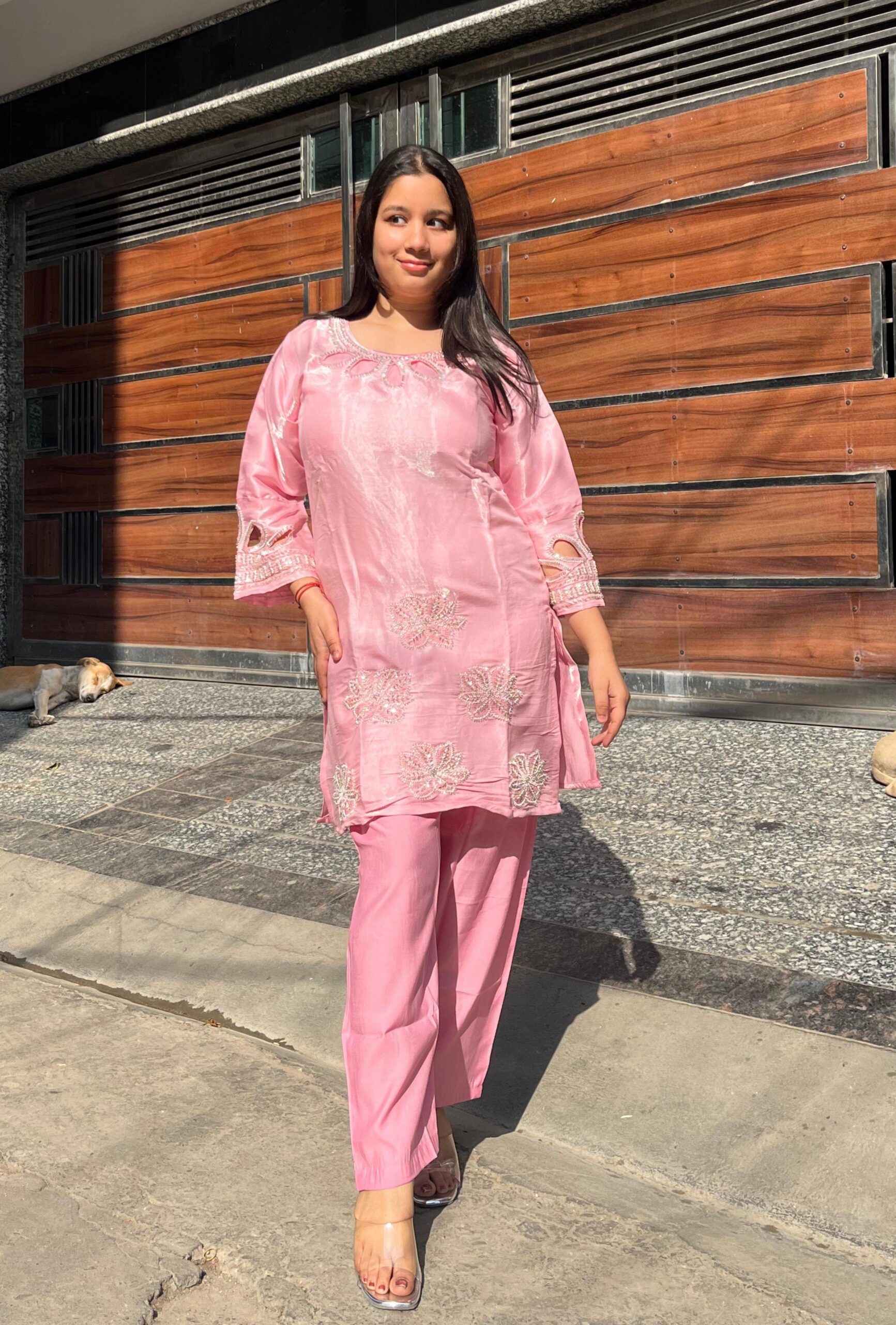 Glass organza handwork cord set